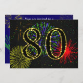80歳の誕生日パーティーが招待される 招待状 (正面/裏面)