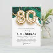 80歳の誕生日パーティーのご招待 招待状 (スタンド正面)