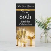 80歳の誕生日パーティーのパーソナライズされた招待状 招待状 (スタンド正面)