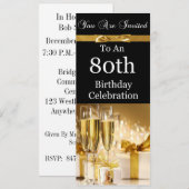 80歳の誕生日パーティーのパーソナライズされた招待状 招待状 (正面/裏面)