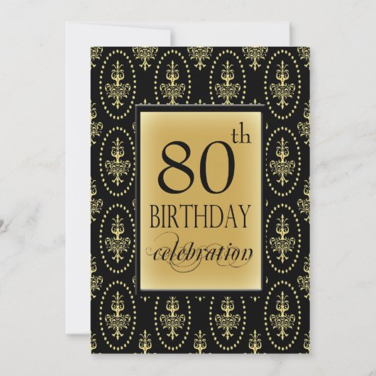 80歳の誕生日パーティーのパーソナライズされた招待状 招待状 (正面)