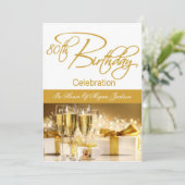 80歳の誕生日パーティーのパーソナライズされた招待状 招待状 (スタンド正面)