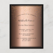 80歳の誕生日パーティーのブロンズブラウン黒の招待状 ポストカード (正面)