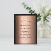 80歳の誕生日パーティーのブロンズブラウン黒の招待状 ポストカード (スタンド正面)
