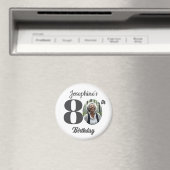 80歳の誕生日パーティーの写真ギフト マグネット (インサイチュ (食洗機))