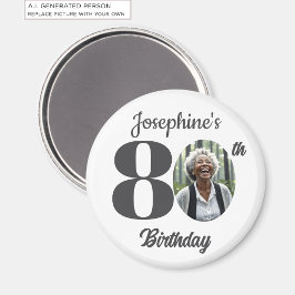 80歳の誕生日パーティーの写真ギフト マグネット