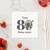 80歳の誕生日パーティーの写真 スタンダードカクテルナプキン (インサイチュ)