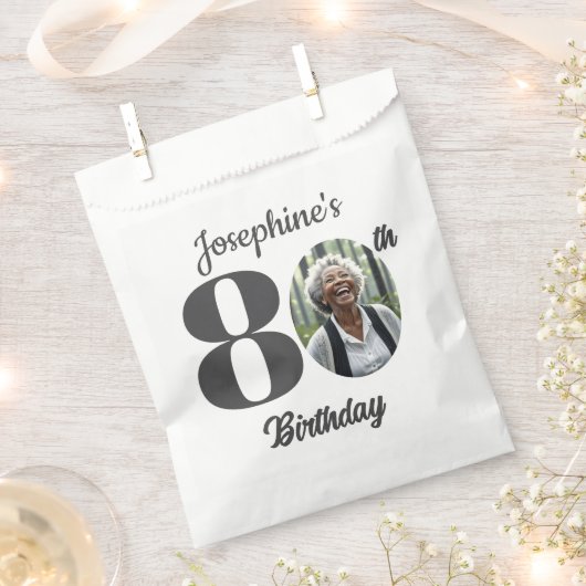 80歳の誕生日パーティーの写真 フェイバーバッグ (クリップ留めされた状態)
