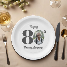 80歳の誕生日パーティーの写真 ペーパープレート