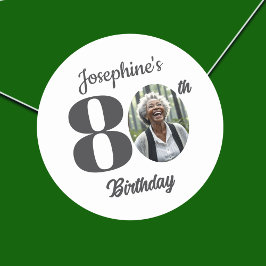 80歳の誕生日パーティーの写真 ラウンドシール