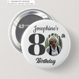 80歳の誕生日パーティーの思い出の写真 缶バッジ