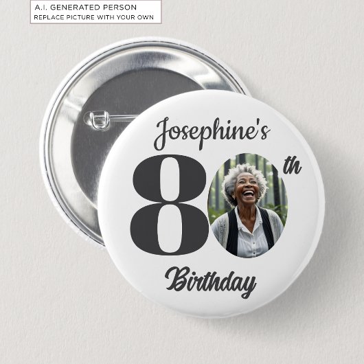 80歳の誕生日パーティーの思い出の写真 缶バッジ