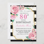 80歳の誕生日パーティーの招待状 招待状 (正面)