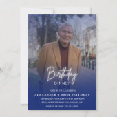 80歳の誕生日パーティーの招待状 誕生日ディナー 写真 男性 招待状 (正面)