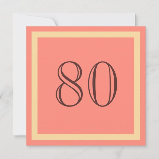 80歳の誕生日パーティーの招待 – サケサンゴ 招待状 (正面)