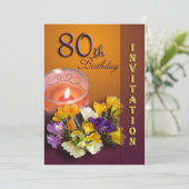 80歳の誕生日パーティーの招待 招待状 (スタンド正面)
