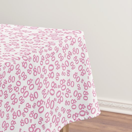 80歳の誕生日パーティーの番号パターン（ピンクと白） テーブルクロス (インサイチュ)
