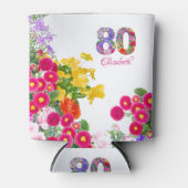 80歳の誕生日パーティーの花の花束のクーラー 缶クーラー (正面)