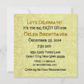 80歳の誕生日パーティーの金ゴールドキャンドルテンプレート 招待状 (裏面)