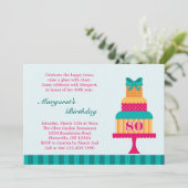 80歳の誕生日パーティーケーキ招待状 招待状 (スタンド正面)