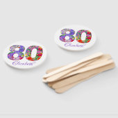 80歳の誕生日パーティーフローラカラフルハンドファン ハンドファン (組立なし)