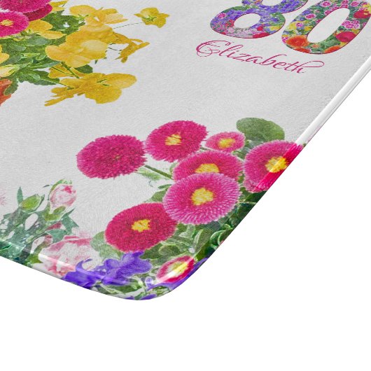 80歳の誕生日パーティーフローラ花束切り盤 カッティングボード (角)