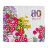 80歳の誕生日パーティーフローラ花束切り盤 カッティングボード (正面)