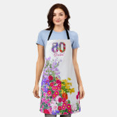 80歳の誕生日パーティーフローラ花花花花束前掛 エプロン (着用した状態)