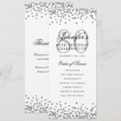 80歳の誕生日パーティープログラム 銀の感謝 招待状 (正面/裏面)