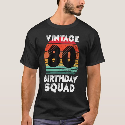 80歳の誕生日パーティーヴィンテージ80誕生日 Tシャツ (正面)