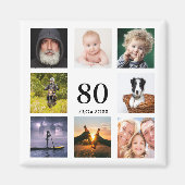 80歳の誕生日パーティー写真コラージュ男 マグネット (正面)