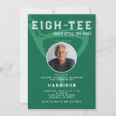 80歳の誕生日パーティー写真 現代のゴルフグリーン 招待状 (正面)