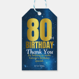 80歳の誕生日パーティー感謝 ギフトタグ