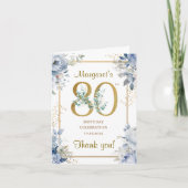 80歳の誕生日パーティー折りたたみ式御礼カード サンキューカード (正面)