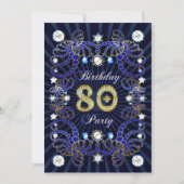 80歳の誕生日パーティー招待状と宝石の塊 招待状 (正面)