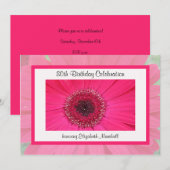 80歳の誕生日パーティー招待状 ゲルベラデイジー 招待状 (正面/裏面)