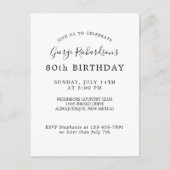80歳の誕生日パーティー招待状 ポストカード (正面)