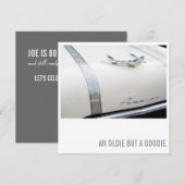 80歳の誕生日パーティー招待状 - 愛車家向け 招待状 (正面/裏面)