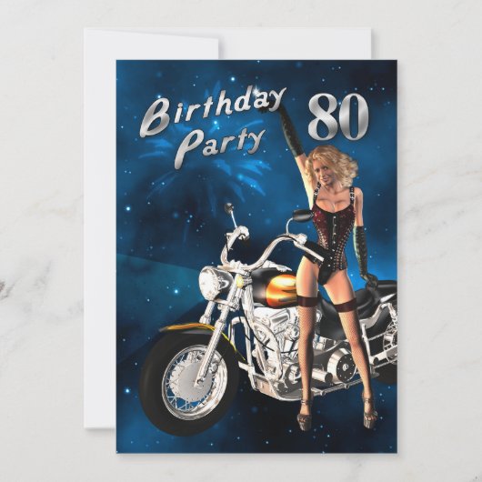 80歳の誕生日パーティー招待状 招待状 (正面)