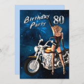 80歳の誕生日パーティー招待状 招待状 (正面/裏面)