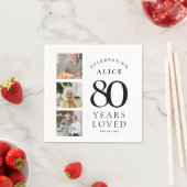 80歳の誕生日パーティー用写真付き紙ナプキン スタンダードカクテルナプキン (インサイチュ)