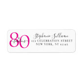 80歳の誕生日パーティー用返信先ラベル ラベル (正面)