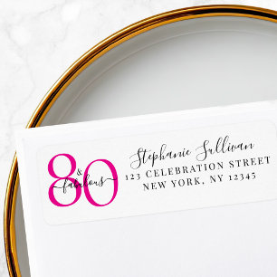 80歳の誕生日パーティー用返信先ラベル ラベル