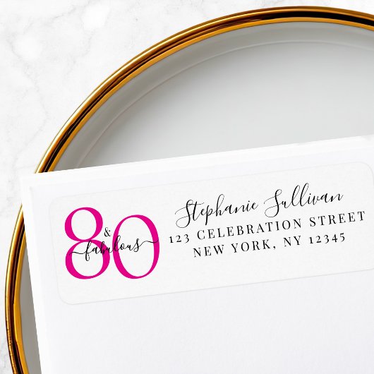 80歳の誕生日パーティー用返信先ラベル ラベル