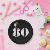 80歳の誕生日パーティー風船 ペーパープレート (パーティー)