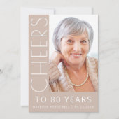 80歳の誕生日パーティー おめでとうフォトTシャツ 招待状 (正面)