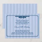 80歳の誕生日パーティー エレガントな招待状 招待状 (正面/裏面)