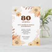 80歳の誕生日パーティー・エレガントな花の招待状 招待状 (スタンド正面)