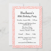 80歳の誕生日パーティー　コーラと白のナンバーパターン 招待状 (正面)
