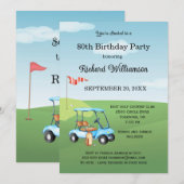 80歳の誕生日パーティー ゴルフ テーマパーティー 招待状 (正面/裏面)